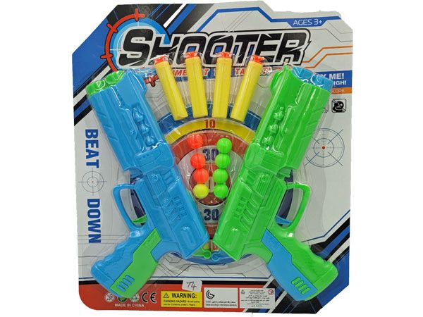 2 Pack Safe Soft Foam Dart Shooter Set With Target