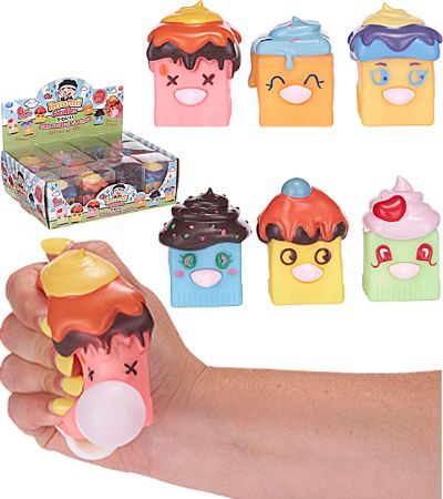 12x Kawaii Squishy Squeezy Cupcakes With Pop Out Tongue