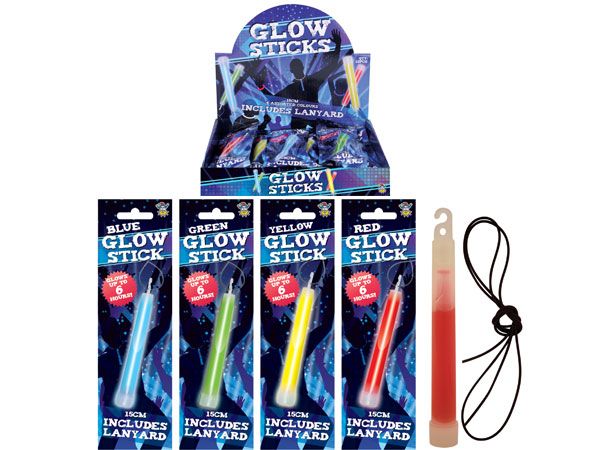 12x Glow Sticks With Lanyards In Counter Display